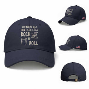 80th Birthday Gift For Men Baseball Cap Funny Man Saying Gag Gift 80 Years Old Birthday TS10 Baseball Cap Universal Fit Navy Print Your Wear