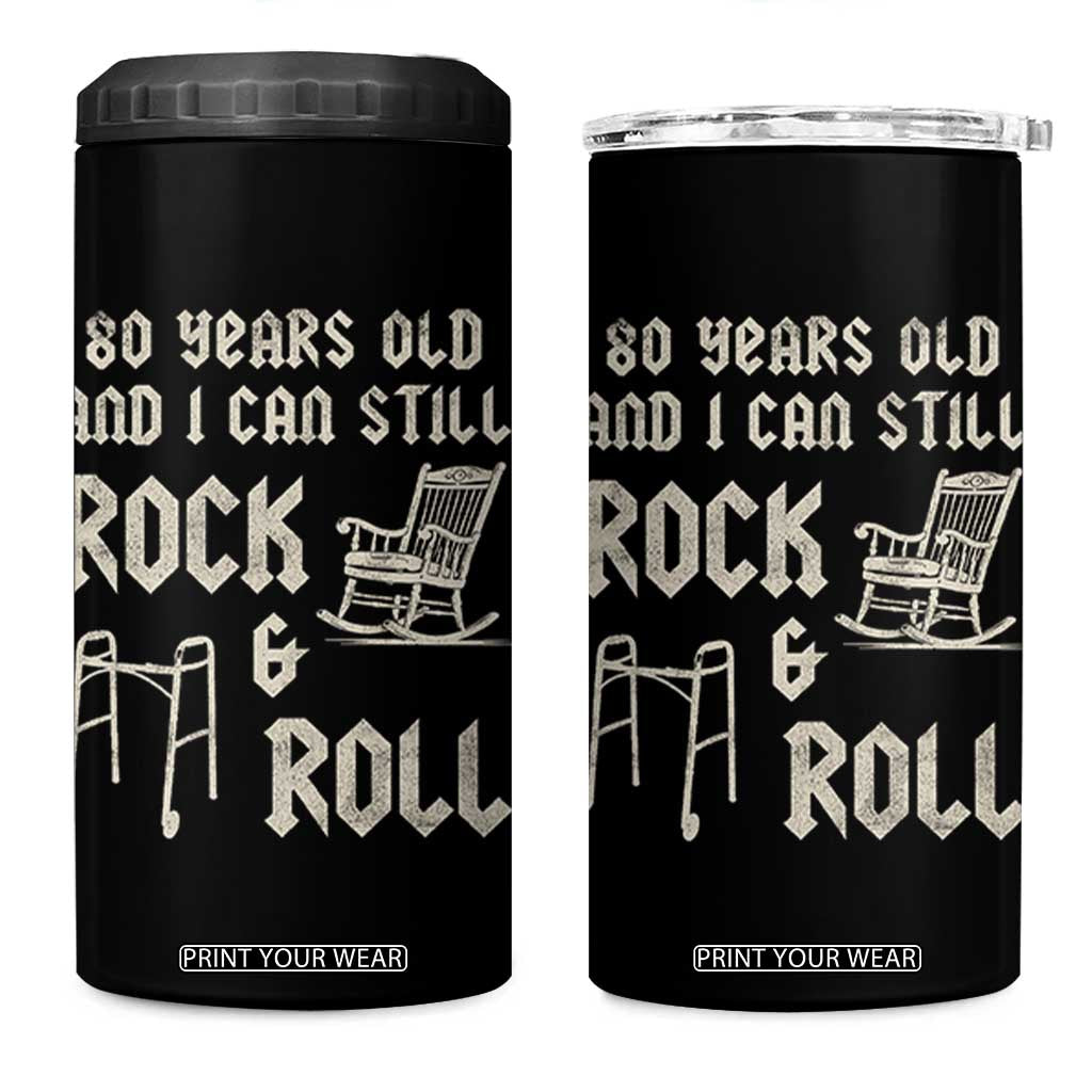 80th Birthday Gift For Men 4 in 1 Can Cooler Tumbler Funny Man Saying Gag Gift 80 Years Old Birthday TS10 One Size: 16 oz Black Print Your Wear