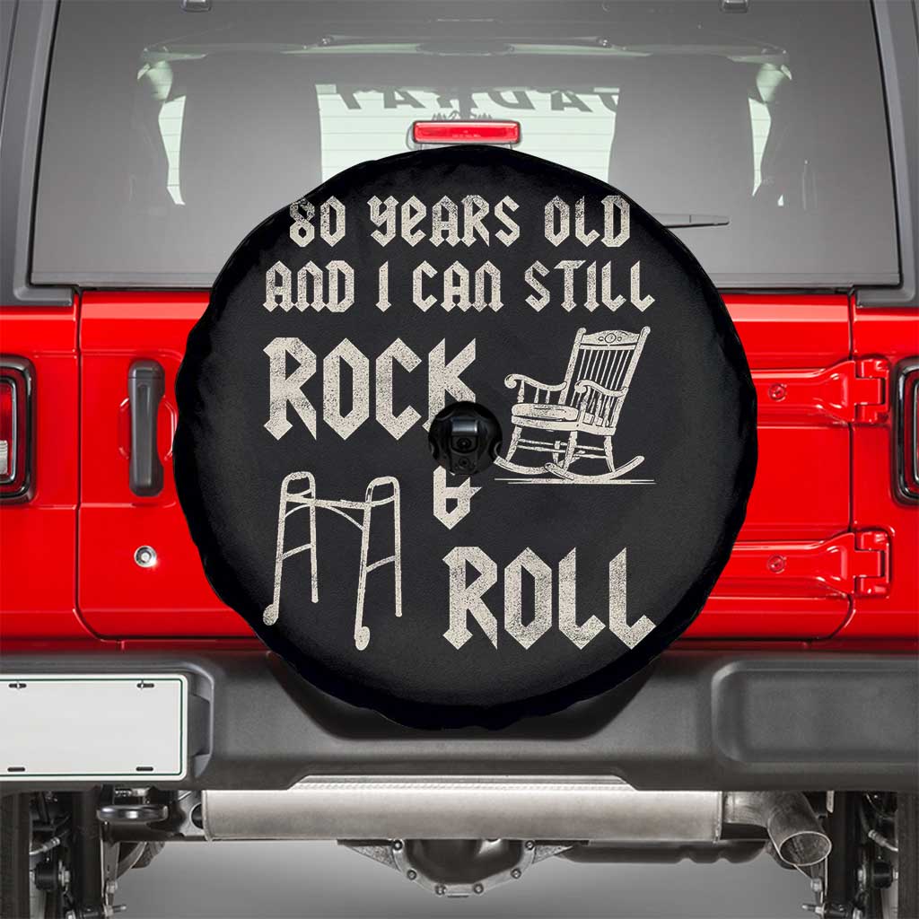 80th Birthday Gift For Men Spare Tire Cover Funny Man Saying Gag Gift 80 Years Old Birthday TS10 Black Print Your Wear