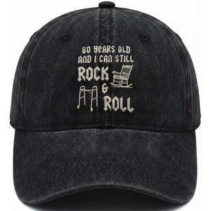 80th Birthday Gift For Men Washed Cotton Baseball Cap Funny Man Saying Gag Gift 80 Years Old Birthday TS10 Print Your Wear