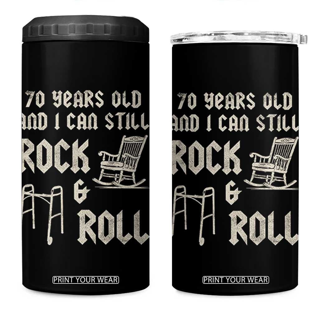 70th Birthday Gift For Men 4 in 1 Can Cooler Tumbler Funny Man Saying Gag Gift 70 Years Old Birthday TS10 One Size: 16 oz Black Print Your Wear