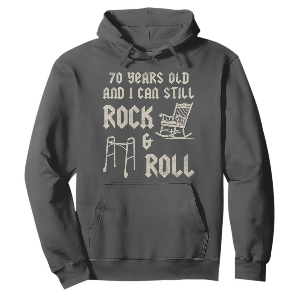 70th Birthday Gift For Men Hoodie Funny Man Saying Gag Gift 70 Years Old Birthday TS10 Dark Heather Print Your Wear