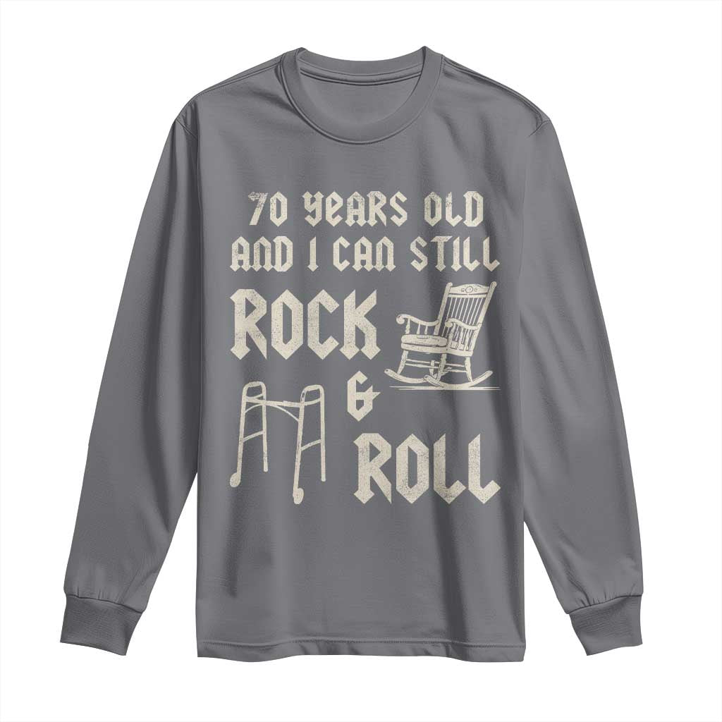 70th Birthday Gift For Men Long Sleeve Shirt Funny Man Saying Gag Gift 70 Years Old Birthday TS10 Charcoal Print Your Wear