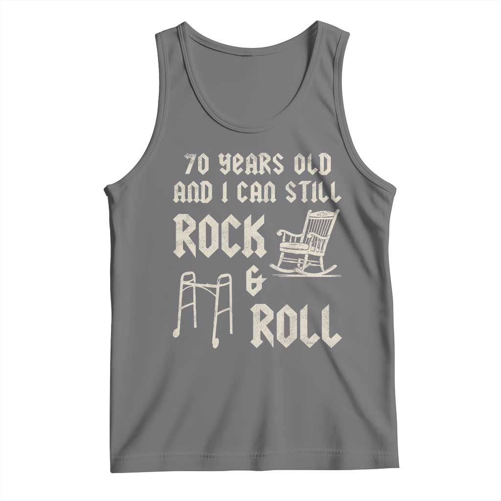 70th Birthday Gift For Men Tank Top Funny Man Saying Gag Gift 70 Years Old Birthday TS10 Black Heather Print Your Wear