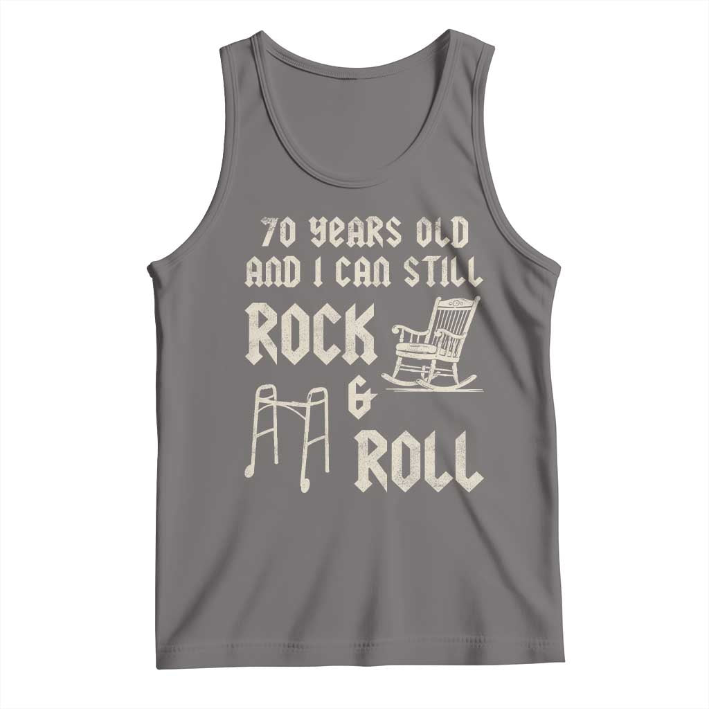 70th Birthday Gift For Men Tank Top Funny Man Saying Gag Gift 70 Years Old Birthday TS10 Deep Heather Print Your Wear