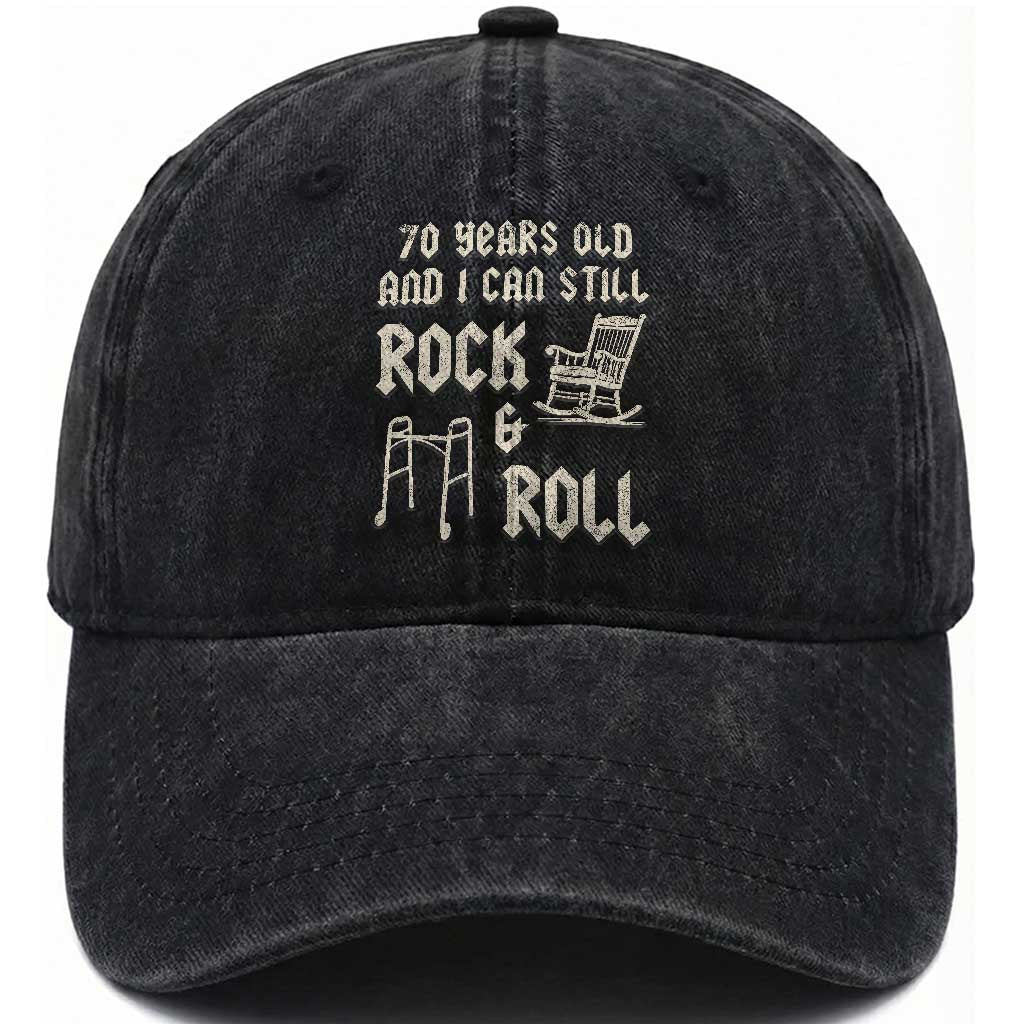 70th Birthday Gift For Men Washed Cotton Baseball Cap Funny Man Saying Gag Gift 70 Years Old Birthday TS10 Print Your Wear