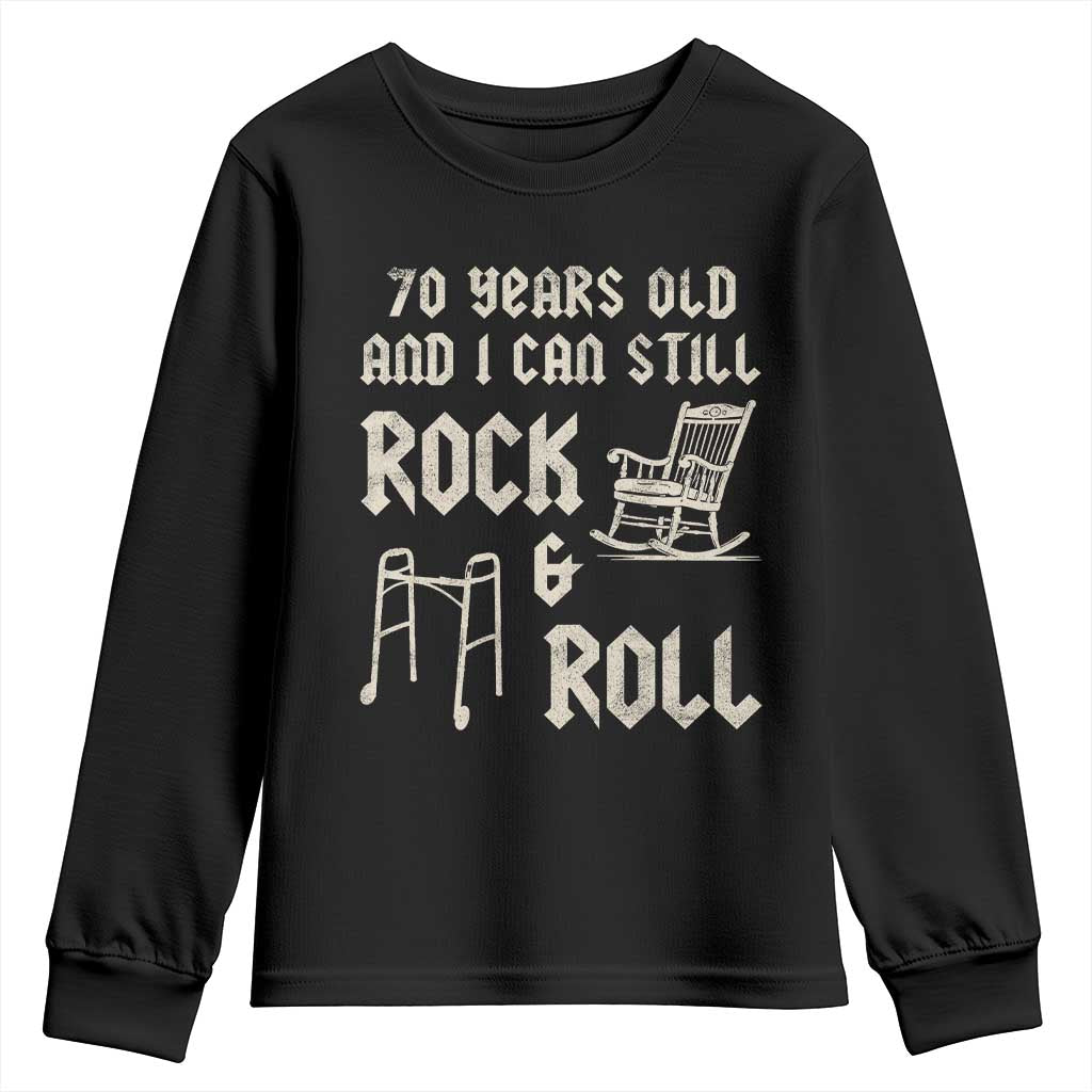 70th Birthday Gift For Men Youth Sweatshirt Funny Man Saying Gag Gift 70 Years Old Birthday TS10 Black Print Your Wear