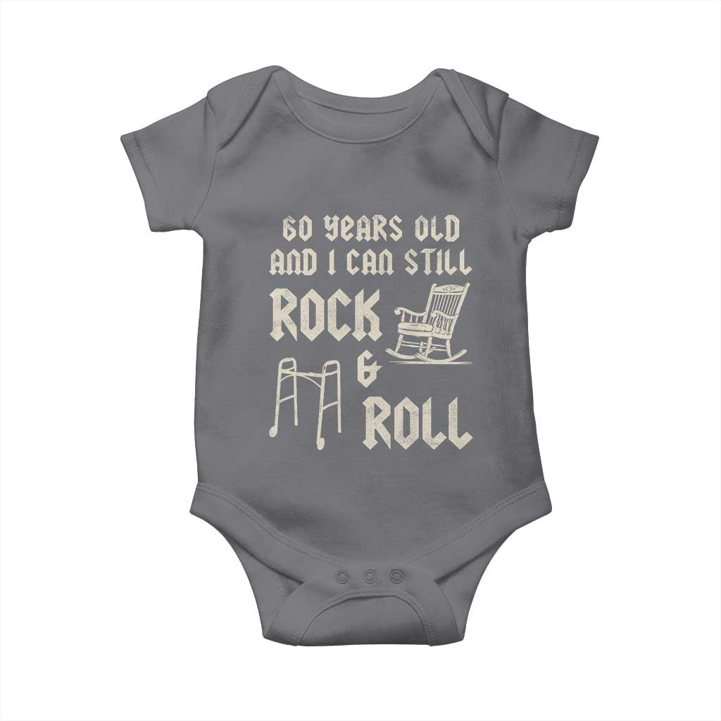 60th Birthday Gift For Men Baby Onesie Funny Man Saying Gag Gift 60 Years Old Birthday TS10 Charcoal Print Your Wear