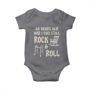 60th Birthday Gift For Men Baby Onesie Funny Man Saying Gag Gift 60 Years Old Birthday TS10 Charcoal Print Your Wear