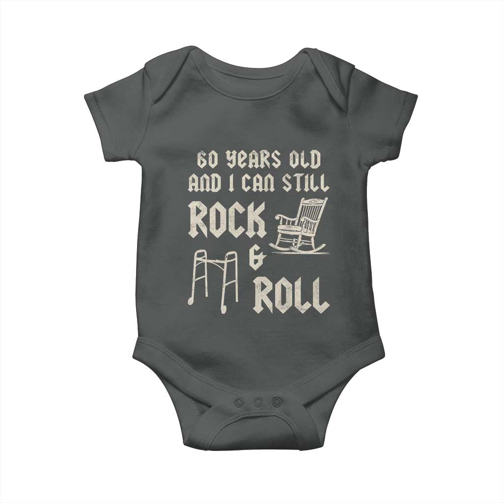 60th Birthday Gift For Men Baby Onesie Funny Man Saying Gag Gift 60 Years Old Birthday TS10 Dark Heather Print Your Wear