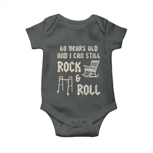 60th Birthday Gift For Men Baby Onesie Funny Man Saying Gag Gift 60 Years Old Birthday TS10 Dark Heather Print Your Wear
