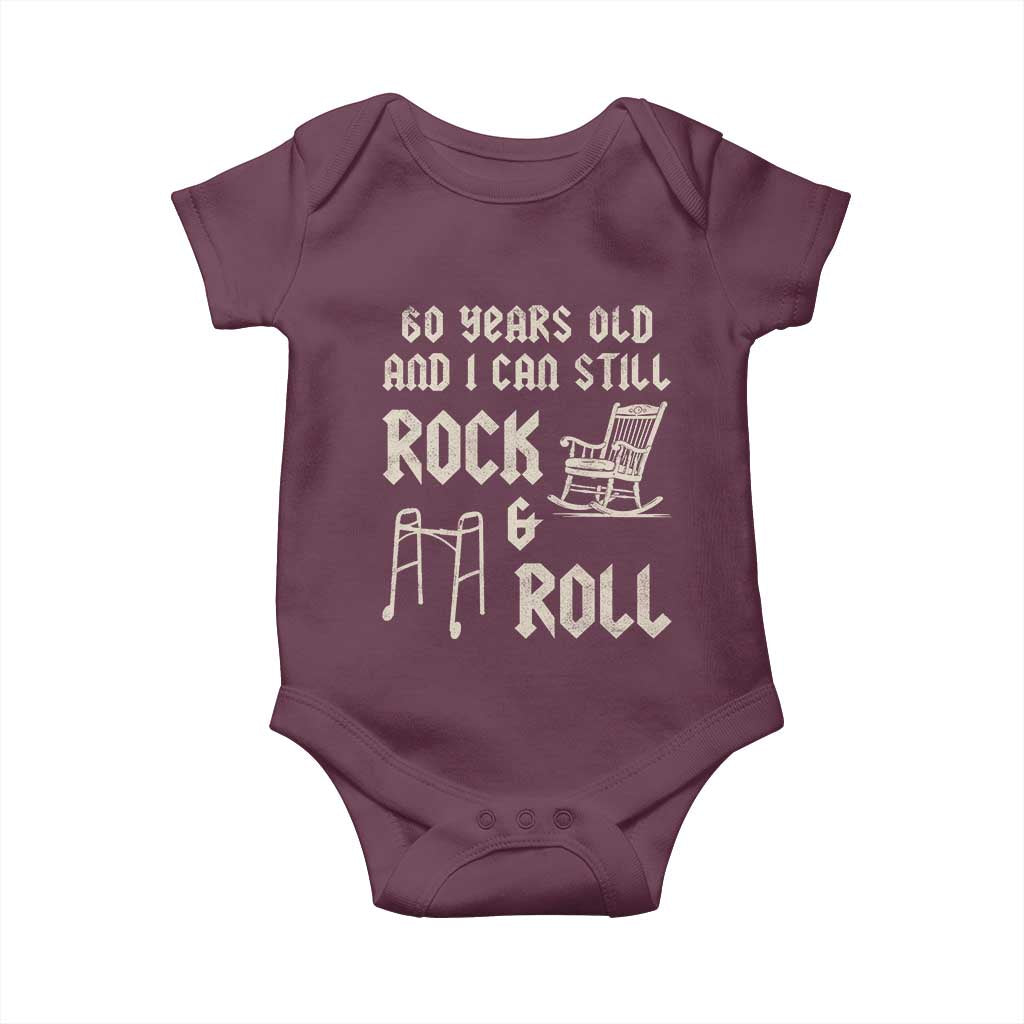 60th Birthday Gift For Men Baby Onesie Funny Man Saying Gag Gift 60 Years Old Birthday TS10 Maroon Print Your Wear