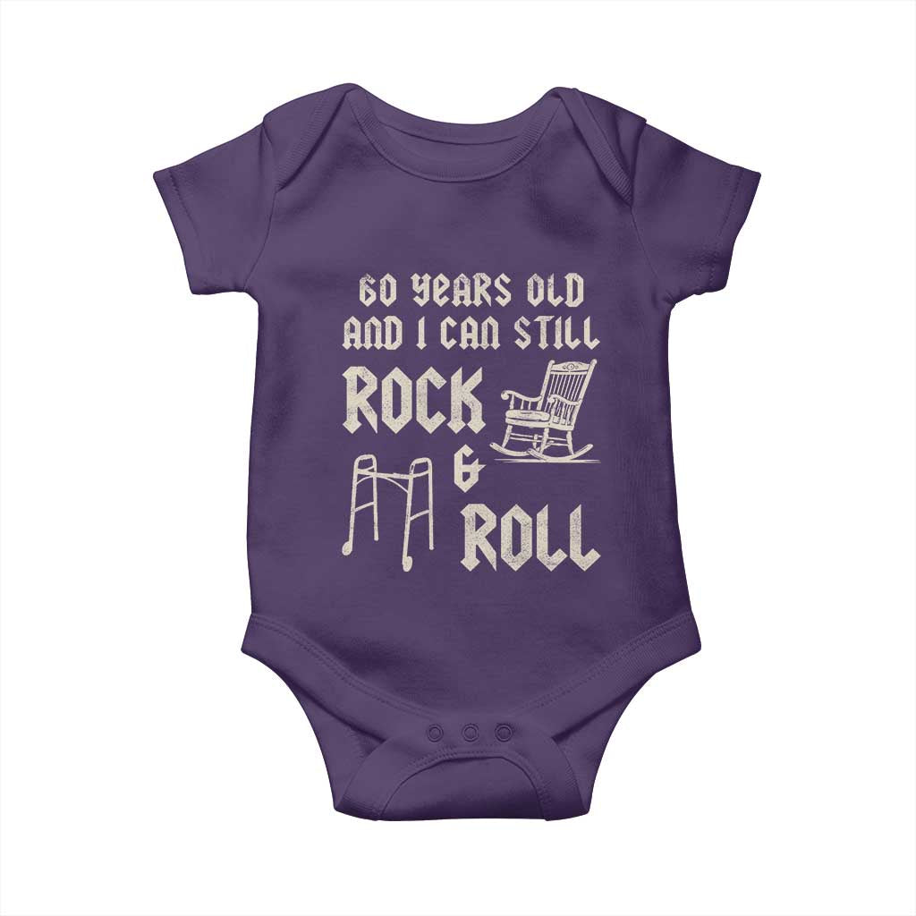 60th Birthday Gift For Men Baby Onesie Funny Man Saying Gag Gift 60 Years Old Birthday TS10 Purple Print Your Wear
