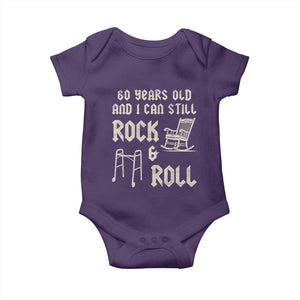 60th Birthday Gift For Men Baby Onesie Funny Man Saying Gag Gift 60 Years Old Birthday TS10 Purple Print Your Wear
