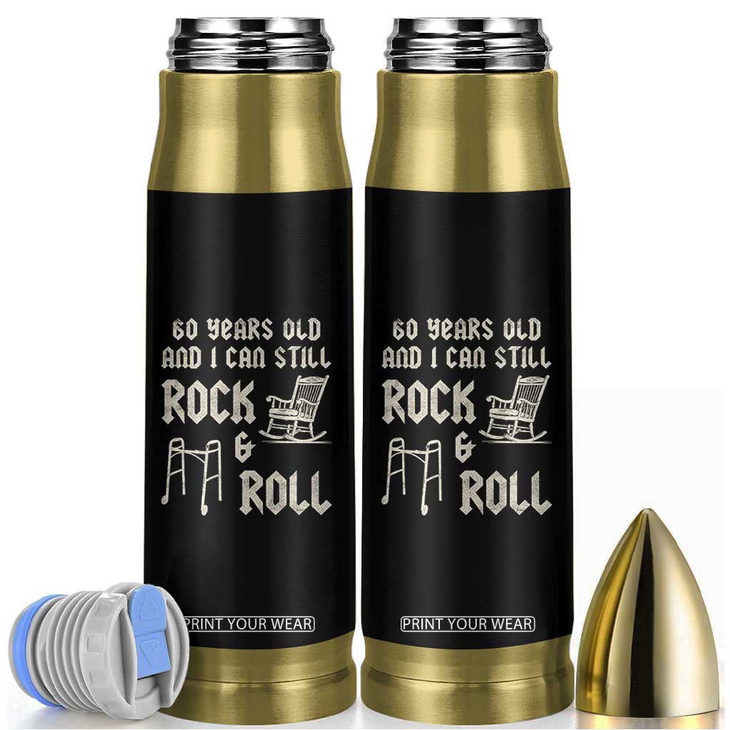 60th Birthday Gift For Men Bullet Tumbler Funny Man Saying Gag Gift 60 Years Old Birthday TS10 Black Print Your Wear