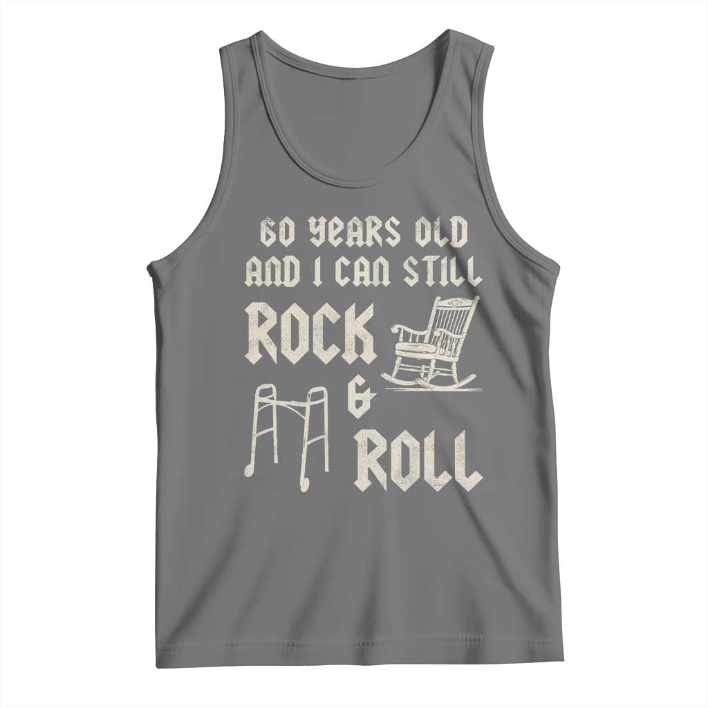 60th Birthday Gift For Men Tank Top Funny Man Saying Gag Gift 60 Years Old Birthday TS10 Black Heather Print Your Wear
