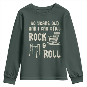 60th Birthday Gift For Men Youth Sweatshirt Funny Man Saying Gag Gift 60 Years Old Birthday TS10 Dark Forest Green Print Your Wear