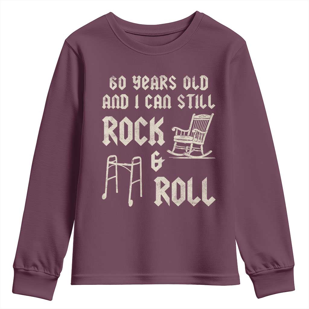 60th Birthday Gift For Men Youth Sweatshirt Funny Man Saying Gag Gift 60 Years Old Birthday TS10 Maroon Print Your Wear
