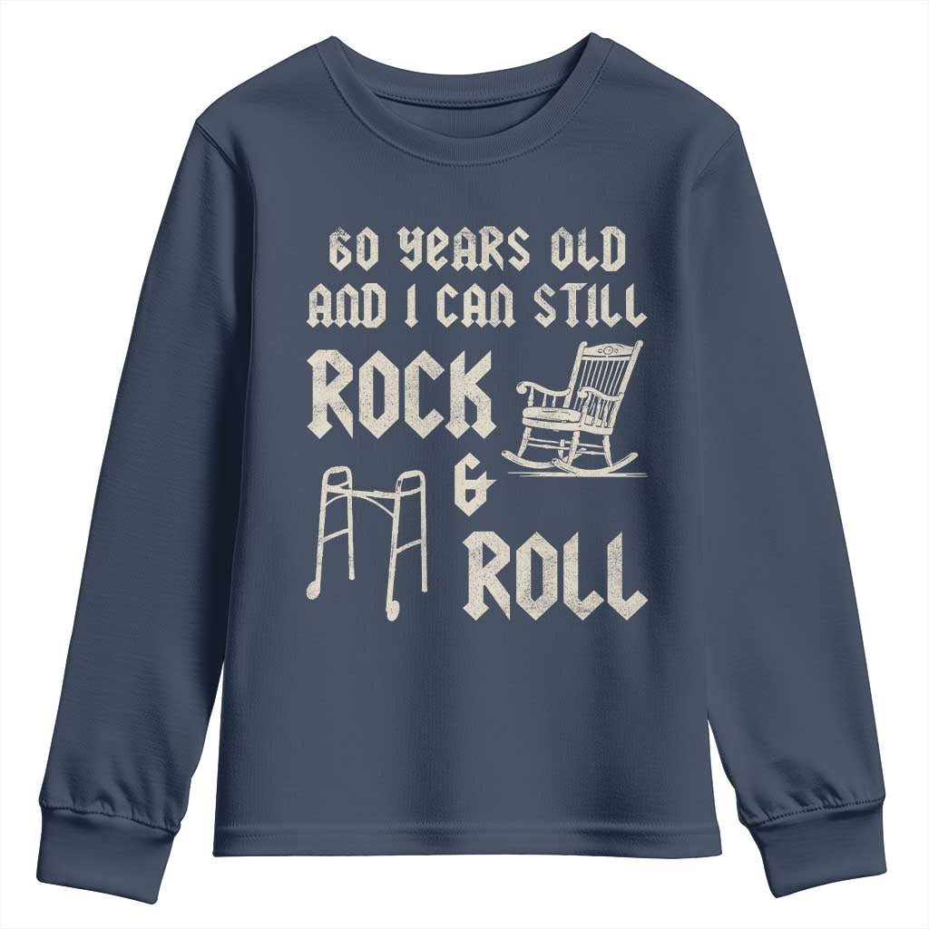 60th Birthday Gift For Men Youth Sweatshirt Funny Man Saying Gag Gift 60 Years Old Birthday TS10 Navy Print Your Wear