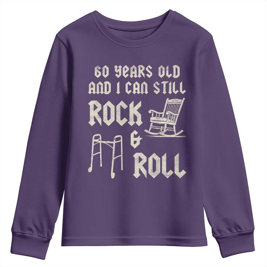 60th Birthday Gift For Men Youth Sweatshirt Funny Man Saying Gag Gift 60 Years Old Birthday TS10 Purple Print Your Wear