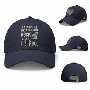50th Birthday Gift For Men Baseball Cap Funny Man Saying Gag Gift 50 Years Old Birthday TS10 Baseball Cap Universal Fit Navy Print Your Wear