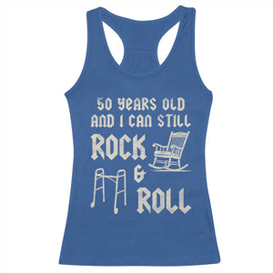 50th Birthday Gift For Men Racerback Tank Top Funny Man Saying Gag Gift 50 Years Old Birthday TS10 Royal Blue Print Your Wear