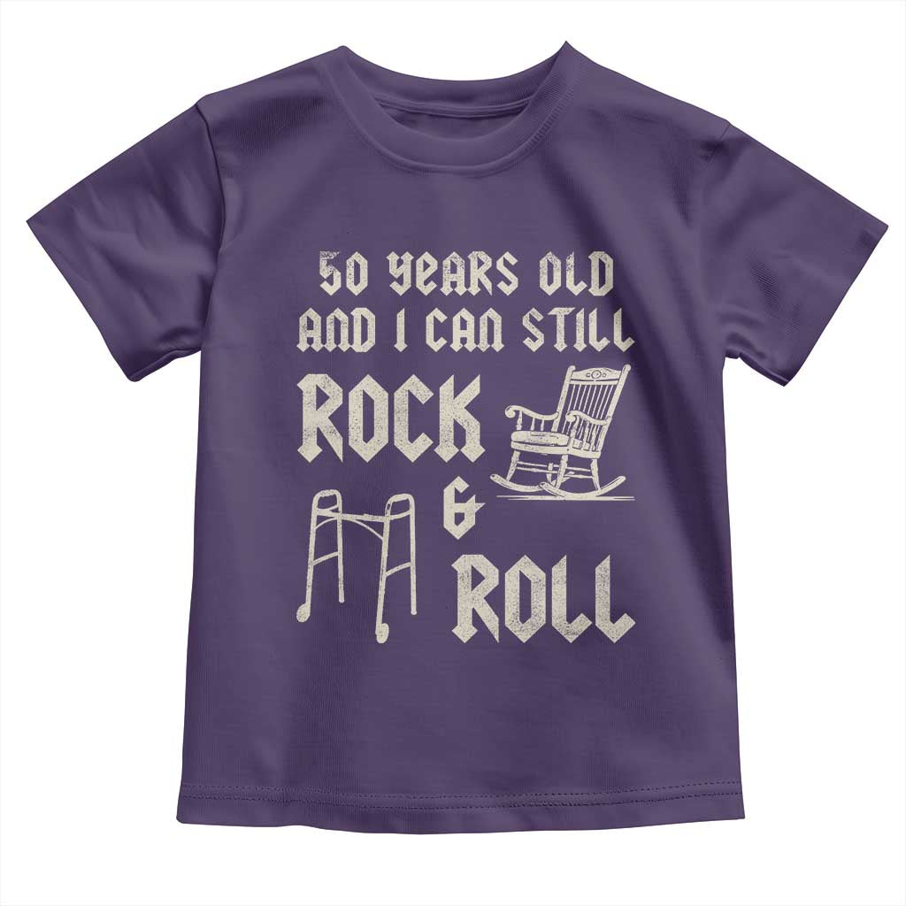 50th Birthday Gift For Men Toddler T Shirt Funny Man Saying Gag Gift 50 Years Old Birthday TS10 Purple Print Your Wear