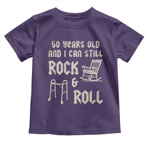 50th Birthday Gift For Men Toddler T Shirt Funny Man Saying Gag Gift 50 Years Old Birthday TS10 Purple Print Your Wear