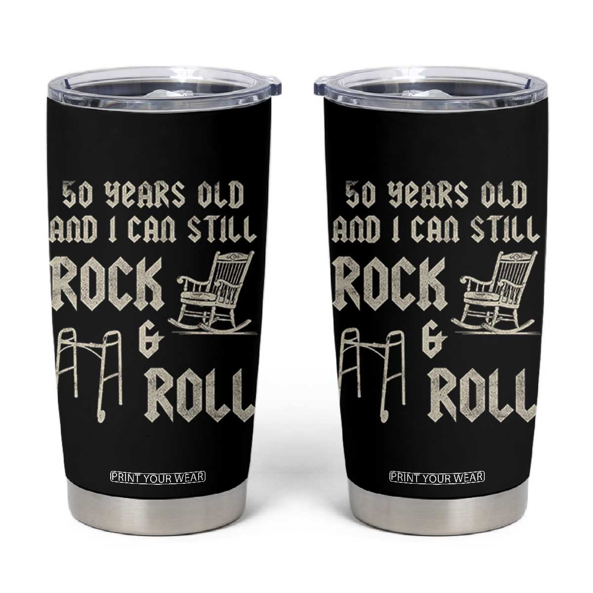 50th Birthday Gift For Men Tumbler Cup Funny Man Saying Gag Gift 50 Years Old Birthday TS10 Black Print Your Wear