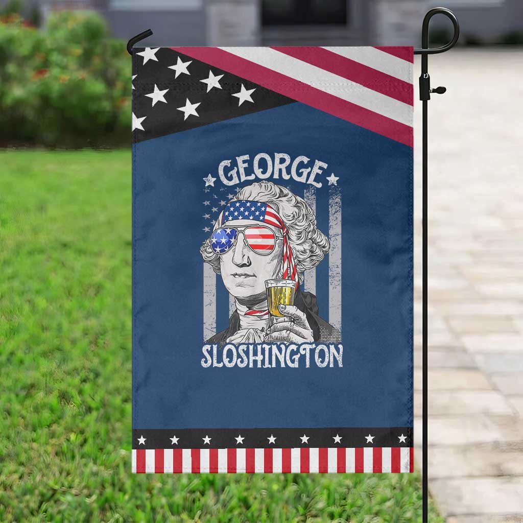 Funny 4th of July George Sloshington Washington Garden Flag Retro America Flag TS10 Classic Blue Black Print Your Wear