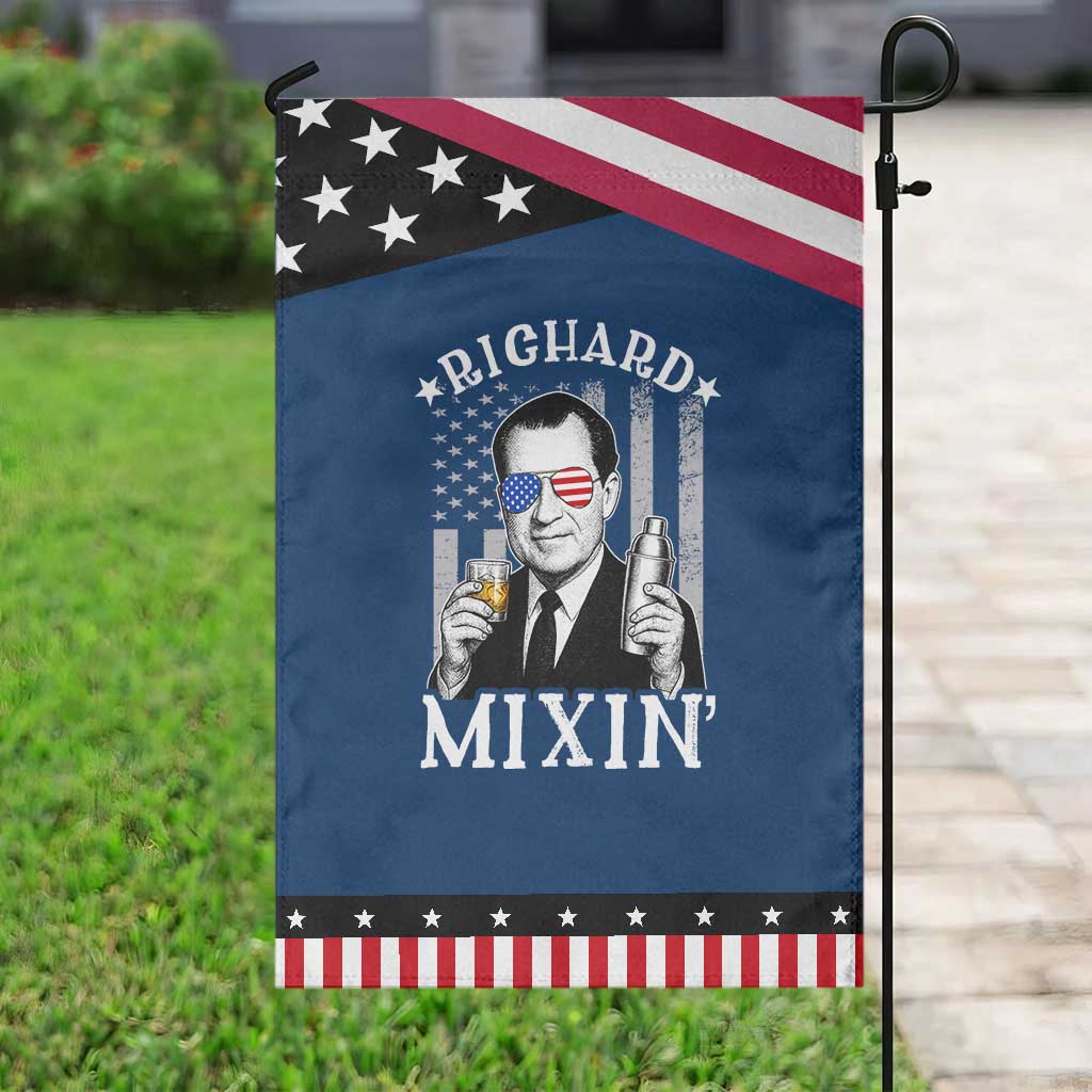 Funny 4th of July Garden Flag Richard Mixin Patriotic Nixon Bartender American Flag TS10 Classic Blue Black Print Your Wear