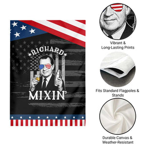 Funny 4th of July Garden Flag Richard Mixin Patriotic Nixon Bartender American Flag TS10 Print Your Wear