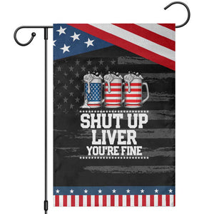 Beer American Flag 4th of July Garden Flag Merica Drinking USA Shut Up Liver You Are Fine TS10 Distressed Black Blue Print Your Wear