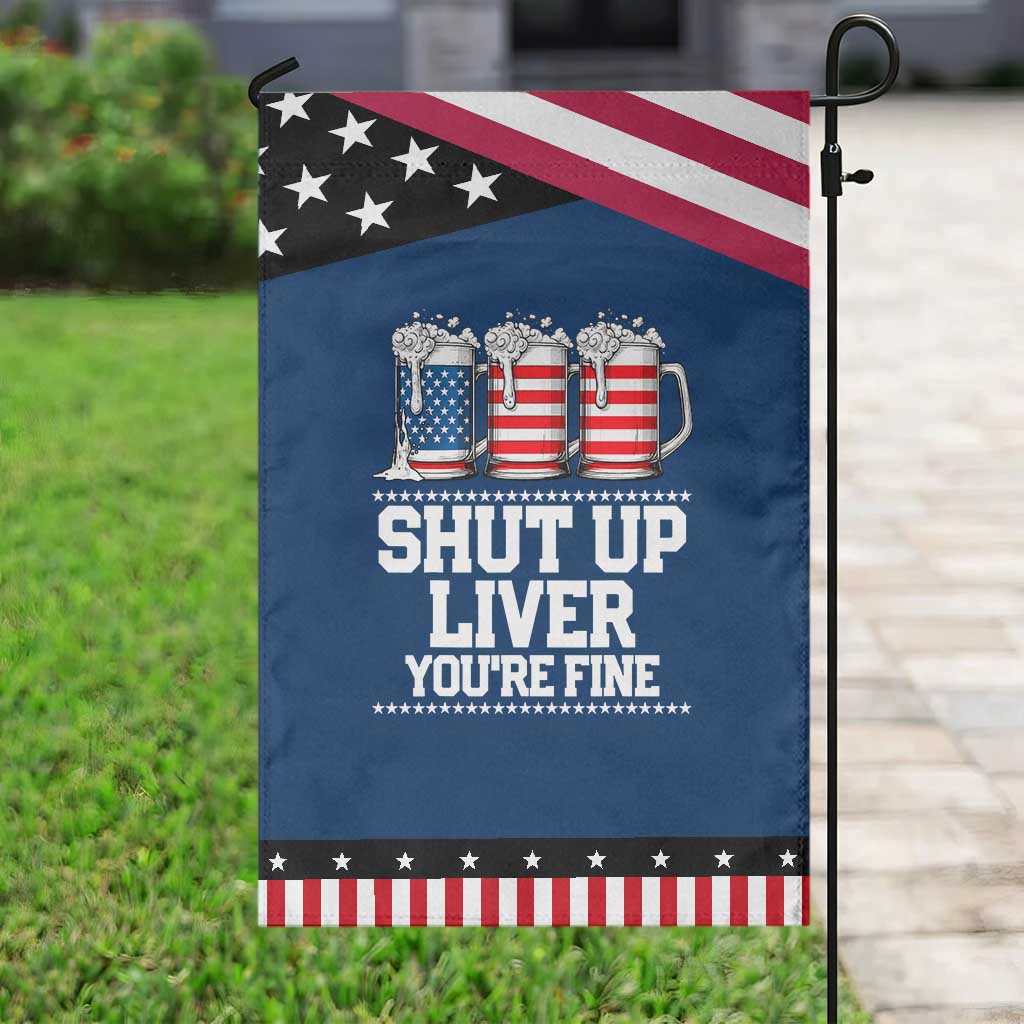 Beer American Flag 4th of July Garden Flag Merica Drinking USA Shut Up Liver You Are Fine TS10 Classic Blue Black Print Your Wear