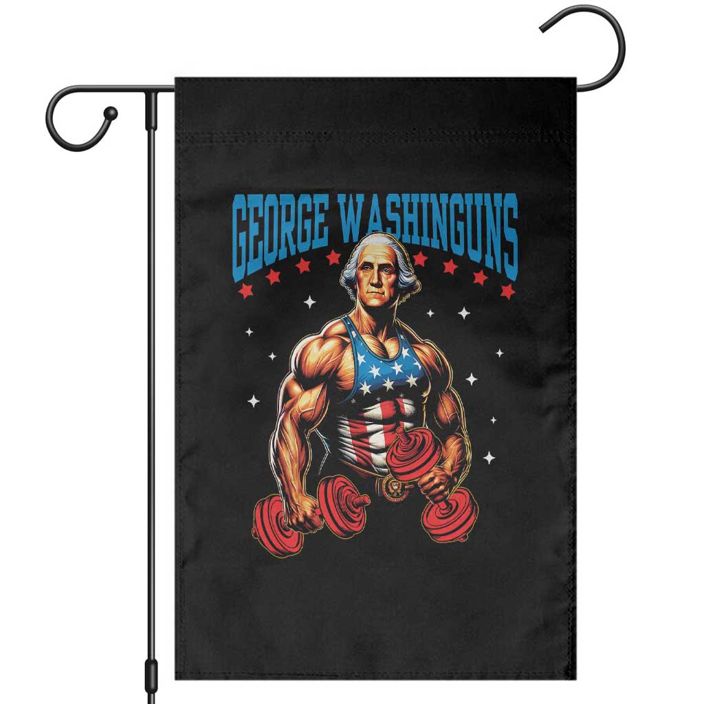 Funny George Washington Gym Garden Flag Muscular Flex Workout 4th of July TS10 Black Print Your Wear