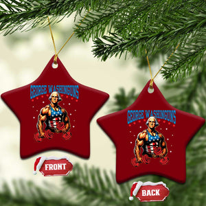 Funny George Washington Gym Ceramic Ornament Muscular Flex Workout 4th of July TS10 Print Your Wear
