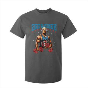 Funny George Washington Gym T Shirt For Kid Muscular Flex Workout 4th of July TS10 Dark Heather Print Your Wear
