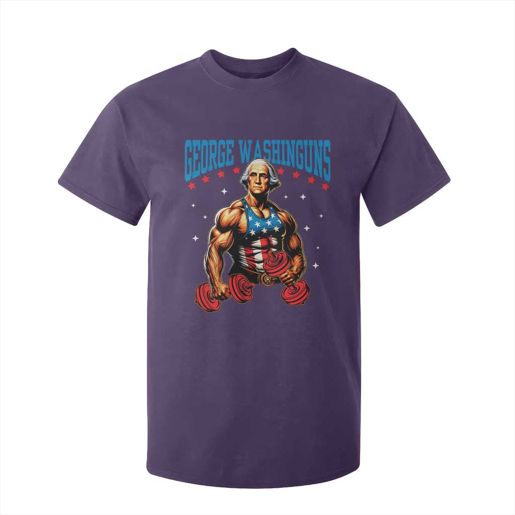 Funny George Washington Gym T Shirt For Kid Muscular Flex Workout 4th of July TS10 Purple Print Your Wear