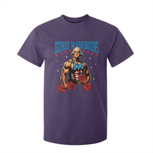 Funny George Washington Gym T Shirt For Kid Muscular Flex Workout 4th of July TS10 Purple Print Your Wear