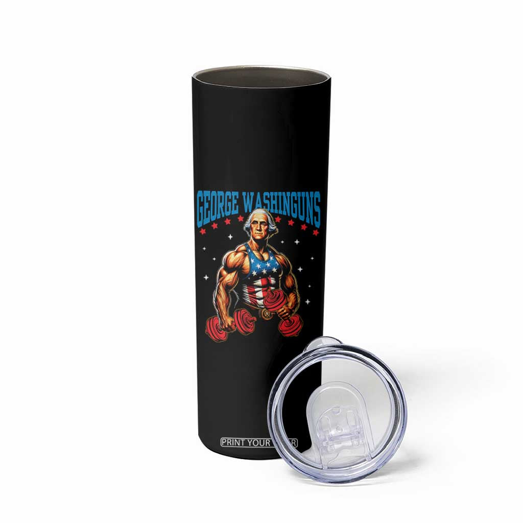 Funny George Washington Gym Skinny Tumbler Muscular Flex Workout 4th of July TS10 Print Your Wear