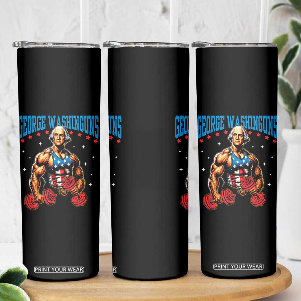 Funny George Washington Gym Skinny Tumbler Muscular Flex Workout 4th of July TS10 Print Your Wear