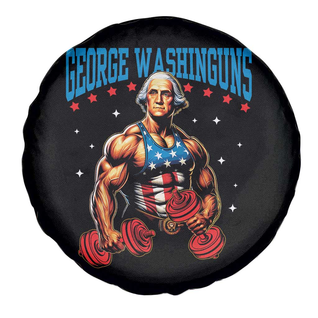 Funny George Washington Gym Spare Tire Cover Muscular Flex Workout 4th of July TS10 Print Your Wear