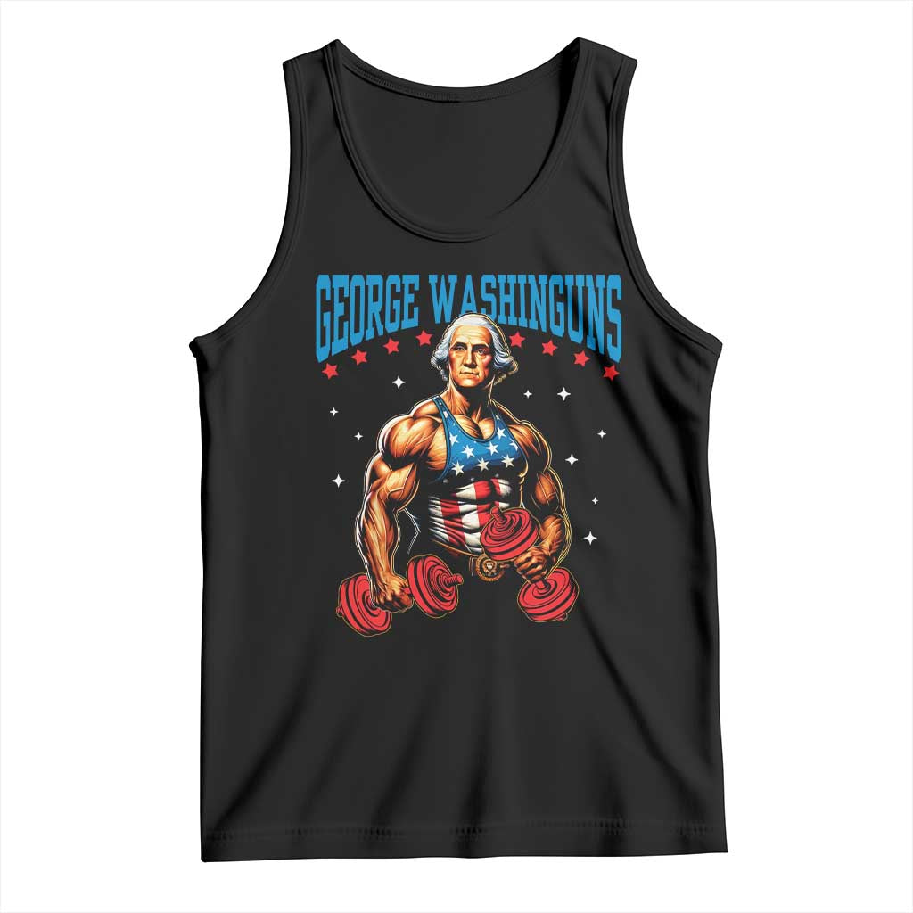 Funny George Washington Gym Tank Top Muscular Flex Workout 4th of July TS10 Black Print Your Wear