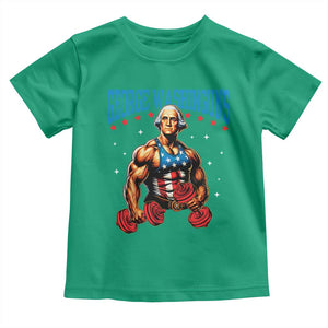 Funny George Washington Gym Toddler T Shirt Muscular Flex Workout 4th of July TS10 Irish Green Print Your Wear