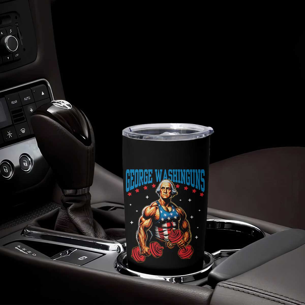 Funny George Washington Gym Tumbler Cup Muscular Flex Workout 4th of July TS10 Print Your Wear