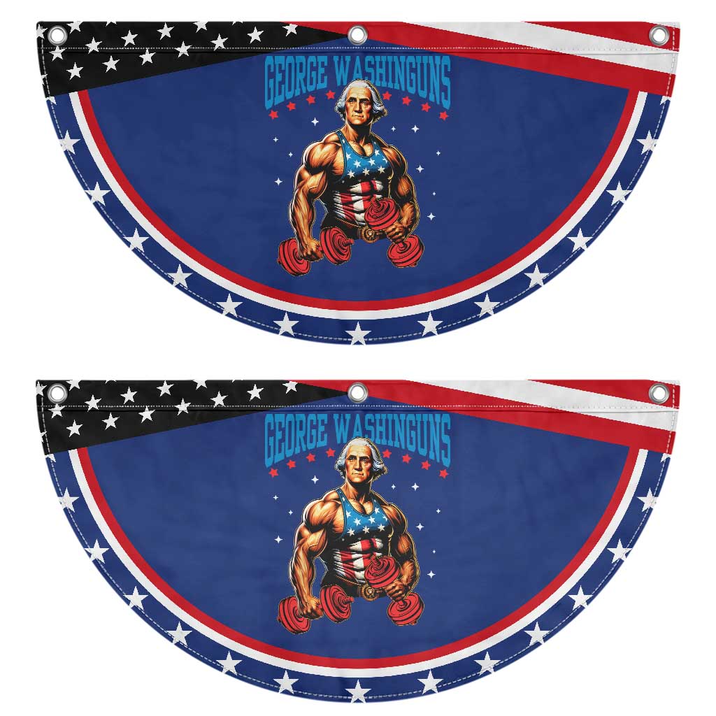 Funny George Washington Gym Patriotic Fan Flag Muscular Flex Workout 4th of July