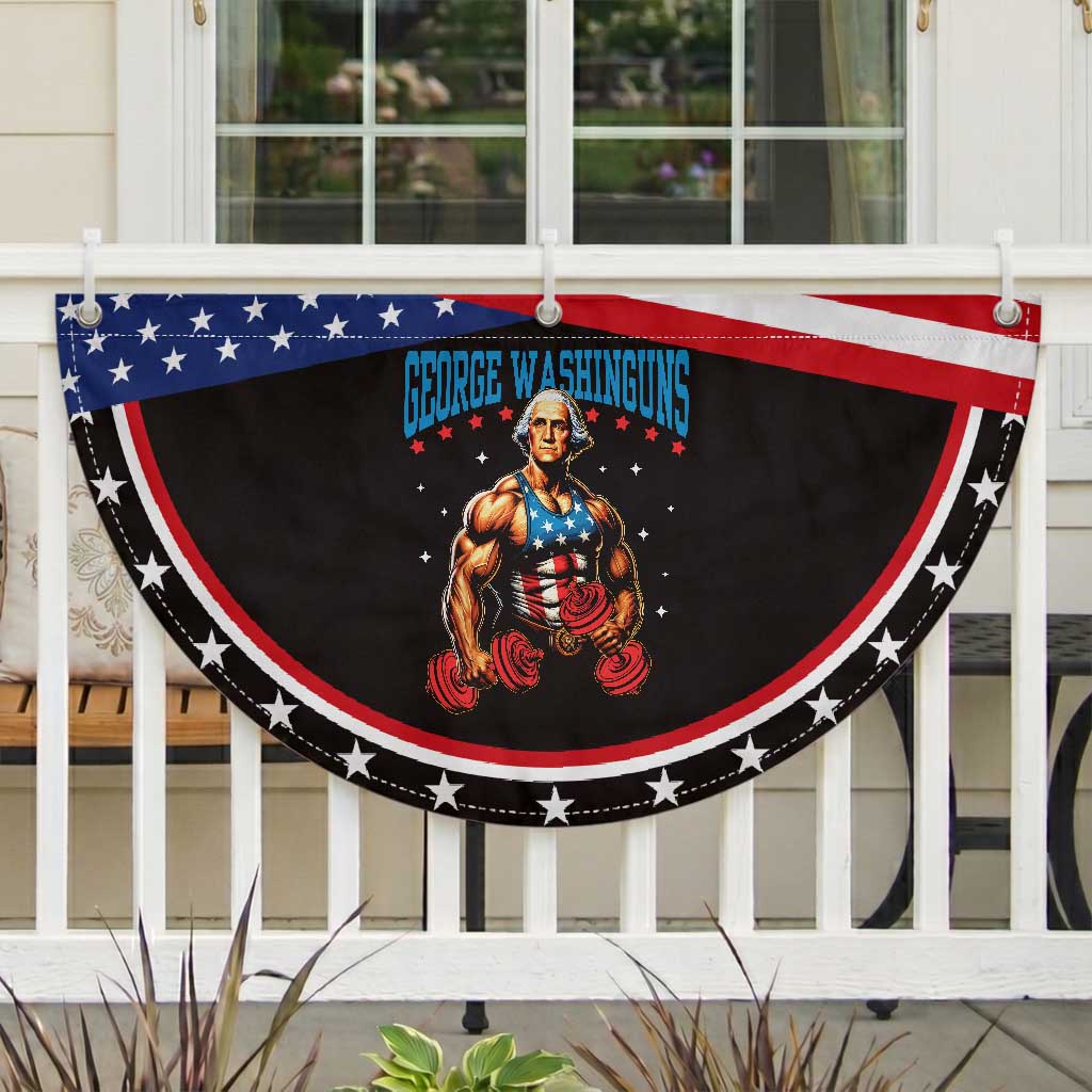 Funny George Washington Gym Patriotic Fan Flag Muscular Flex Workout 4th of July