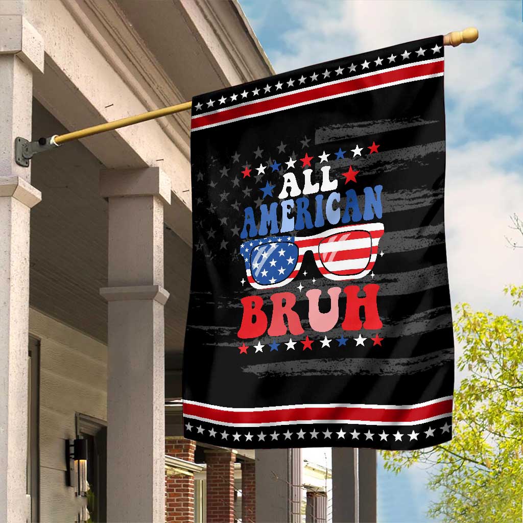 All American Bruh Patriotic 4th Of July Garden Flag USA Flag Sunglasses Teens Kids TS10 Distressed Black Red Print Your Wear
