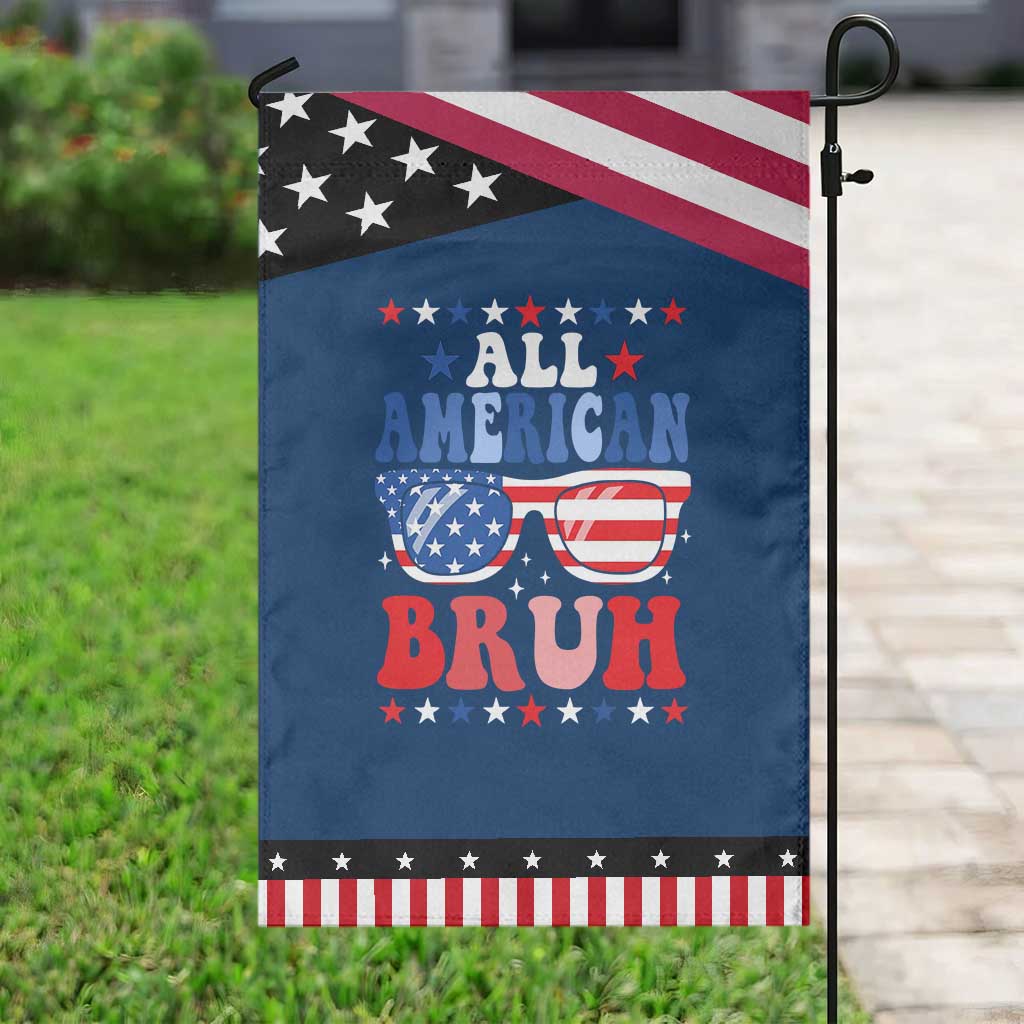 All American Bruh Patriotic 4th Of July Garden Flag USA Flag Sunglasses Teens Kids TS10 Classic Blue Black Print Your Wear