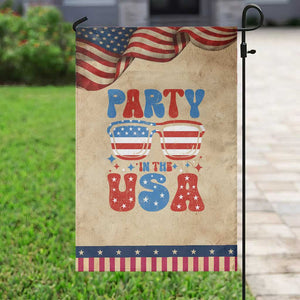 Party in The USA Garden Flag 4th of July Independence Day TS10 Vintage Rustic Tan Navy Print Your Wear